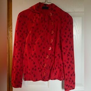 GIBO Made in Italy Cherry Print Blouse – Size 38